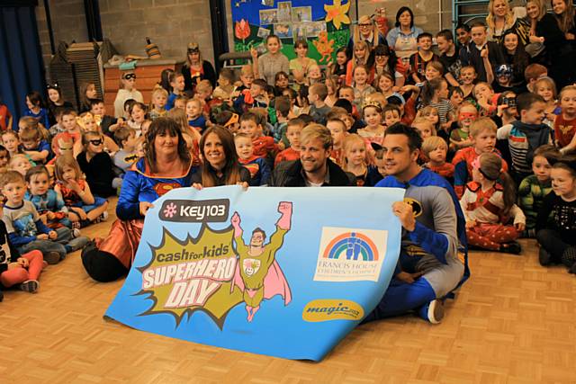 Westlife star Kian Egan made a quick visit to Crossgates Primary School in Milnrow