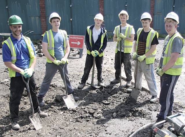 The team putting up fences around The Cray 