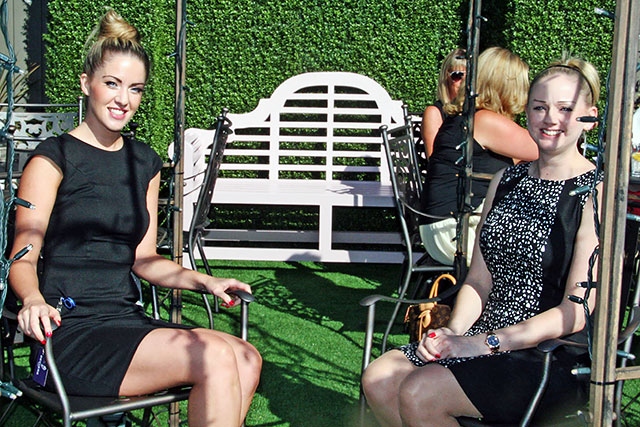 Restaurant manager Gaynor Walton and assistant manager Rebecca Quinn in The Secret Garden at The Crimble