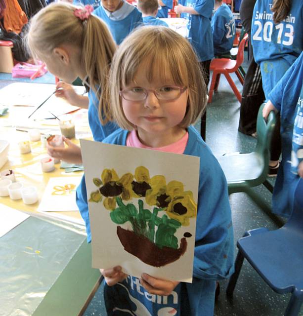 Painting Sunflowers during art week