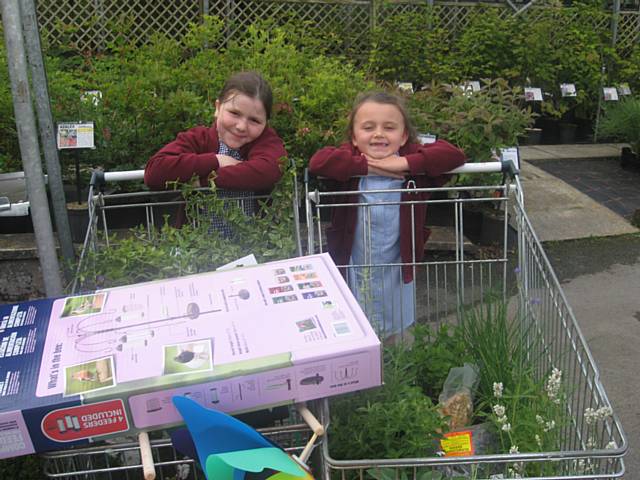 Sinead and Mia at the garden centre