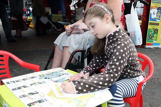 Olivia Roters enjoys colouring at the activity club