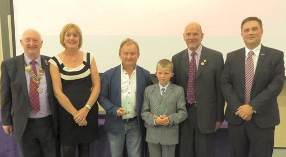 Rotarian Stuart Sawle, President of the Rotary Club of Middleton; Rotarian Sue Furby; Glen Prendergast, Rotary’s Citizen of the Year 2014; Connor Dunning, Rotary’s Young Citizen of the Year 2014; Rotarian Keith Trinnaman and Rotarian Lee Wolf