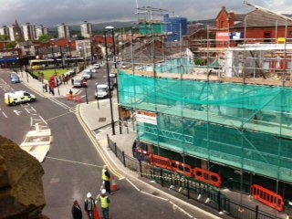 Milnrow Road from its junction with Rochdale Road is currently closed in both directions due to the collapse of Wilds of Rochdale