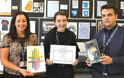 Frances Fielding (left) and Anthony Jackson (right) with Jack Greenwood (who won a logo competition)