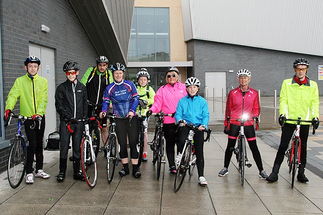 Enthusiastic bike riders before they set off on their cycle