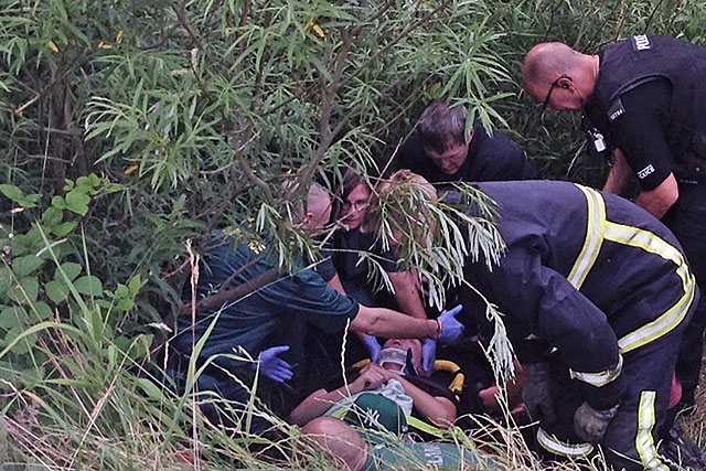 Pedestrian falls down embankment at Hollingworth Lake