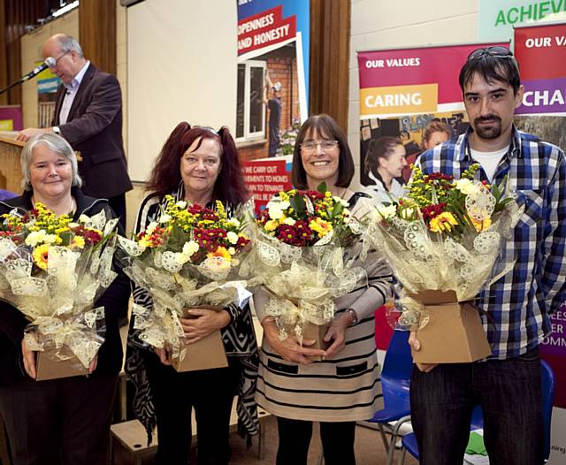 Last year’s volunteer of the year award winners receiving their prizes