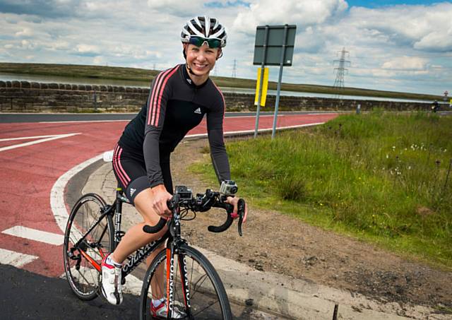 Joanna rides the 1km of the Tour de France route that passes into the borough on Sunday