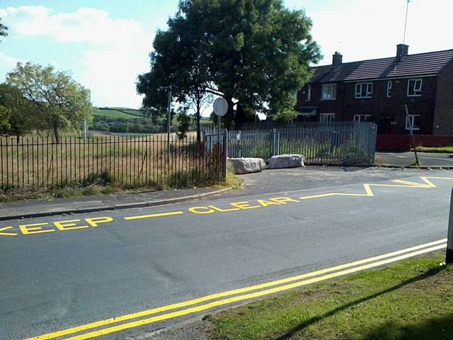 Council paint school waiting zone... outside demolished school!