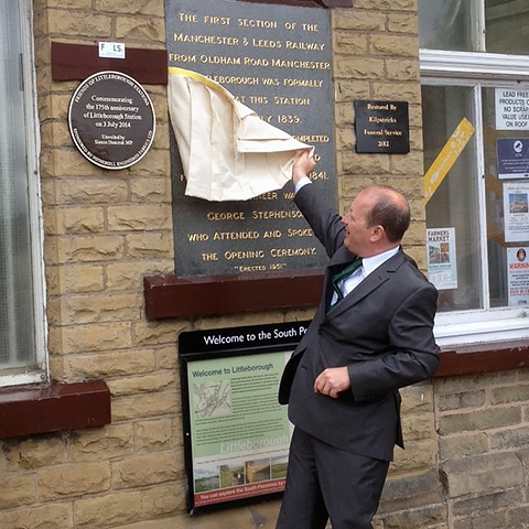 Littleborough Station 175 years commemorative plaque unveiled by Simon Danczuk MP