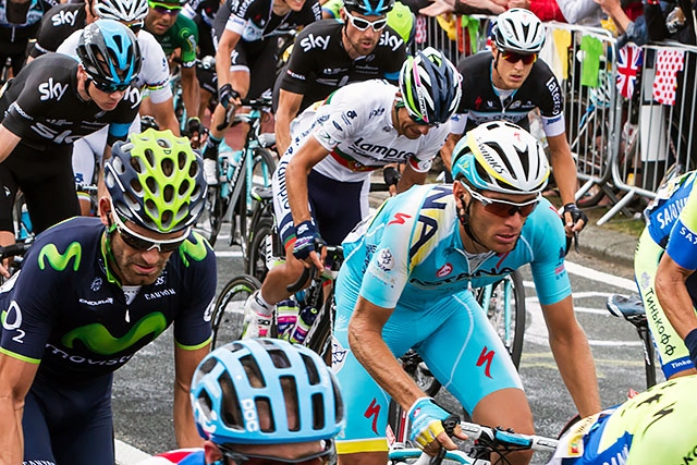 Tour de France - Stage winner Vincenzo Nibali in light blue