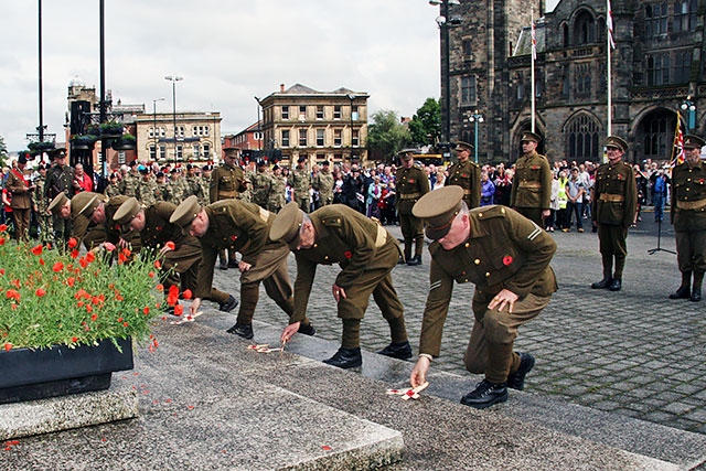 Re-enactment of historic WW1 march