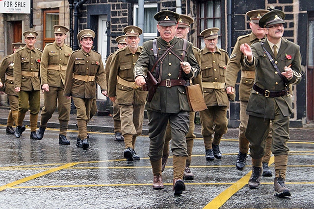 Re-enactment of historic WW1 march