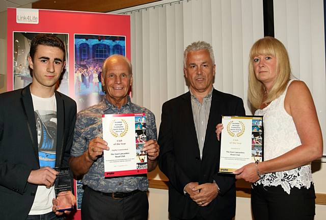 'Club of the Year' winner The East Lancashire Road Club and Iain Johnstone from Rochdale A.F.C
