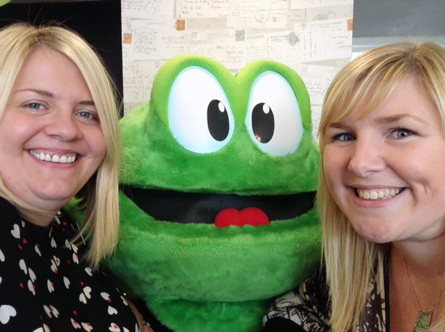 Alison McGuigan, Springy the Hospice Frog and Melanie Caffrey