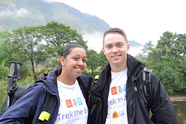 Fozia Noreen and Simon Whitby successfully climbed the UK’s highest mountain to raise over £80,000 for Help the Hospices