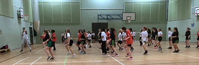 Zumba with Year 9 girls at Wardle Academy