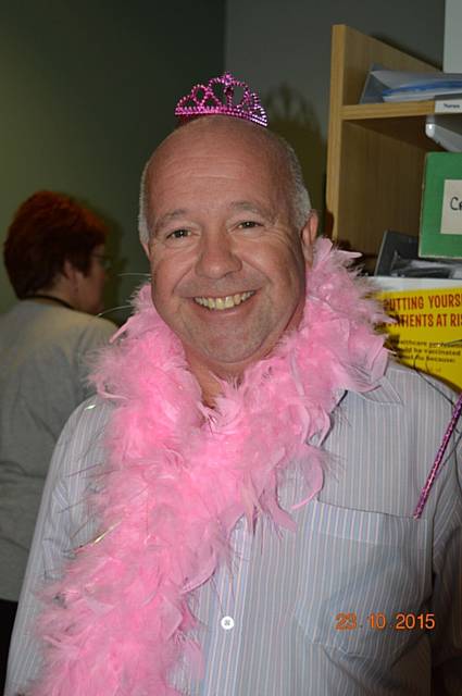 Dr Steven Crook, Wellfield Health Centre 'Wearing It Pink' for Breast Cancer