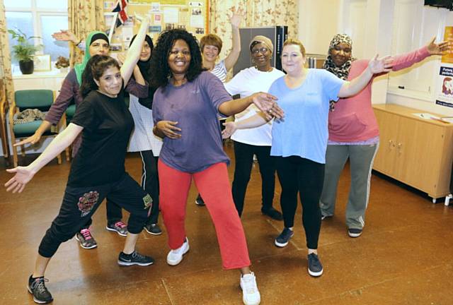 The dance group working out at Syke Methodist Church 