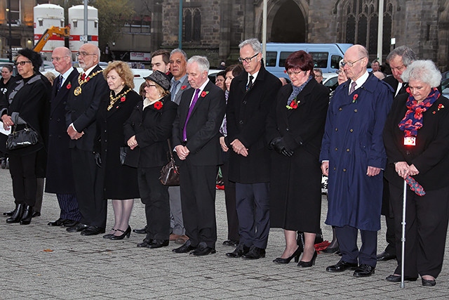 Two minute silence is observed at the Cenotaph to mark Armistice Day