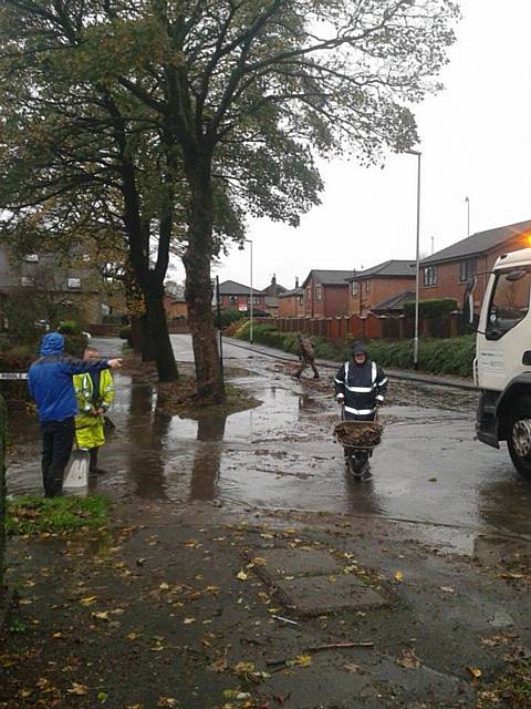 Flooding in Shore Road, Littleborough