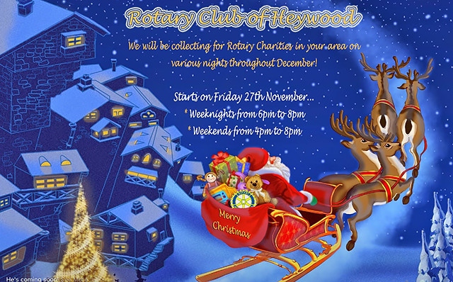 Santa and his sleigh coming to Heywood