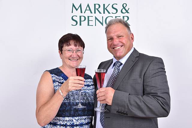 Peter Toulmin and wife Barbara Toulmin celebrated 40 years of long service at M&S with an exclusive champagne reception in London