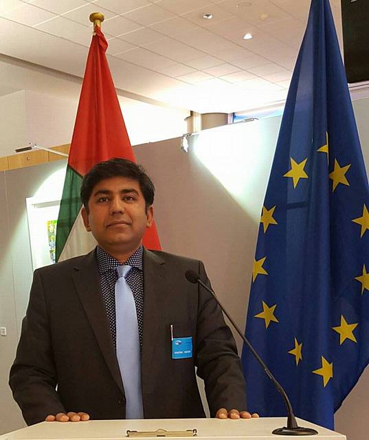 Councillor Aasim Rashid at the European Parliament