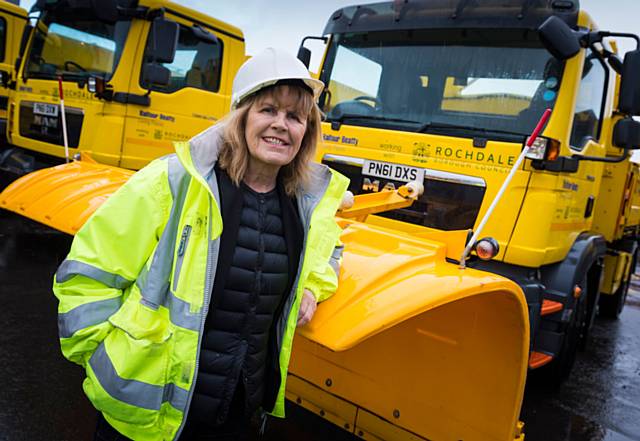 Councillor Jacqui Beswick at the council’s Princess Street depot in Rochdale