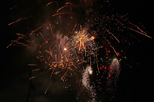 Fireworks at Rochdale Christmas lights switch on