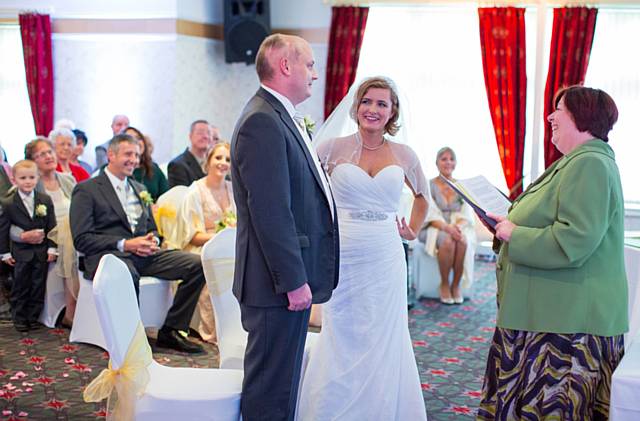 Katy Harris and David Smith on their wedding day