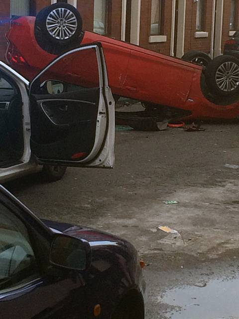 Stolen car turn upside down on Maldon Street