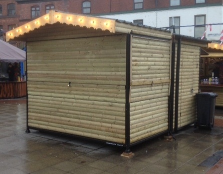 Stylish wooden cabins will be used on the new market