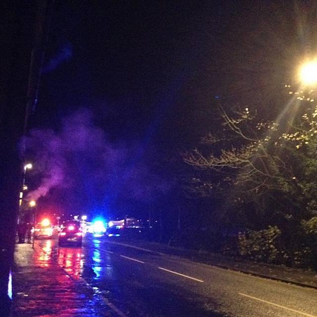 Car accident outside Wine Press, Hollingworth Lake