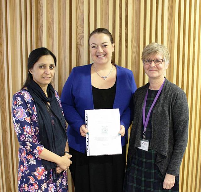 Jaria Hussain-lala (Rochdale Borough Council’s early help domestic abuse officer),  Katie Charlton, All Saint’s Church of England Primary School and Early Help Headteacher and Susan Saville, Service Manager at Women's Housing Action Group (WHAG)