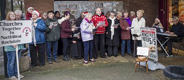 Carol singing at Cutgate Precinct