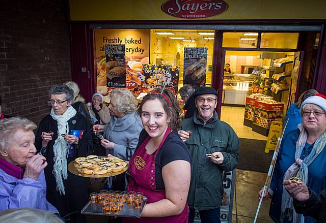 Emma Shanks from Sayers providing refreshments to the singers