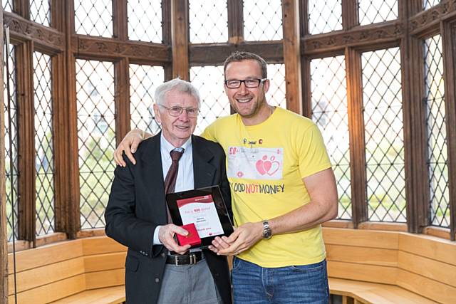 Denis Stevens honoured at the Donor Recognition Event with Rick Mills 