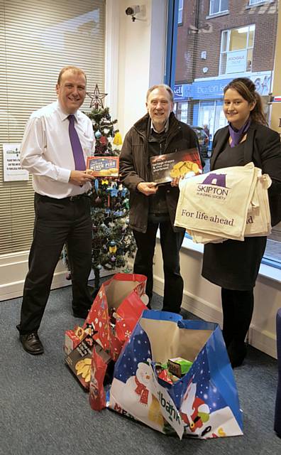 Steven Gooding, Skipton Building Society; Peter Crompton, Foodbank and Saba Andleeb 