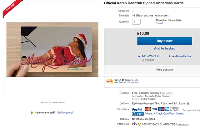 Karen Danczuk's Christmas card advert