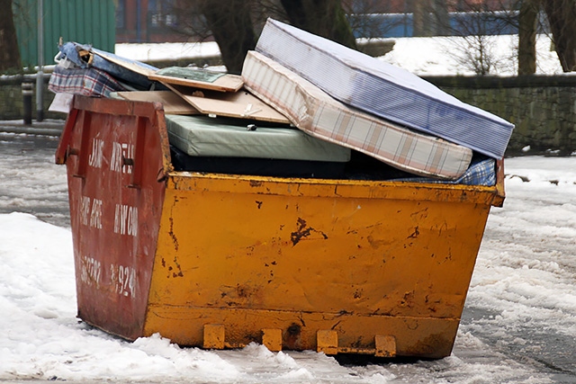 Mattresses from Parklands House being skipped