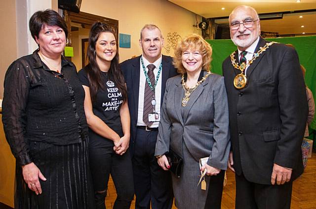 Jan and Stefanie Smith, owners of Aspect and one of the Small Biz Sat 100, with Richard Farnell, Leader of Rochdale Borough Council, Mayor of Rochdale, Surinder Biant and Mayoress Cecile Biant