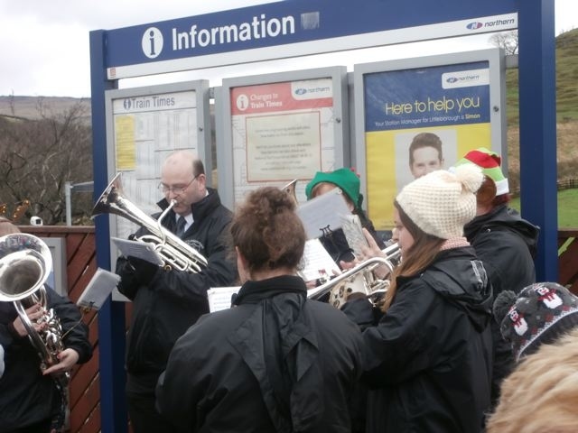 Santa Special from Littleborough Station with Littleborough Band