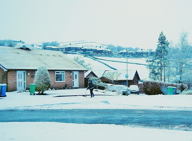 Snow being cleared