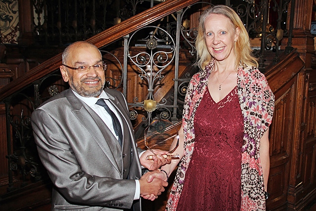 Rochdale Council of Mosques annual dinner<br />Councillor Sultan Ali with Heywood and Middleton MP Liz McInnes