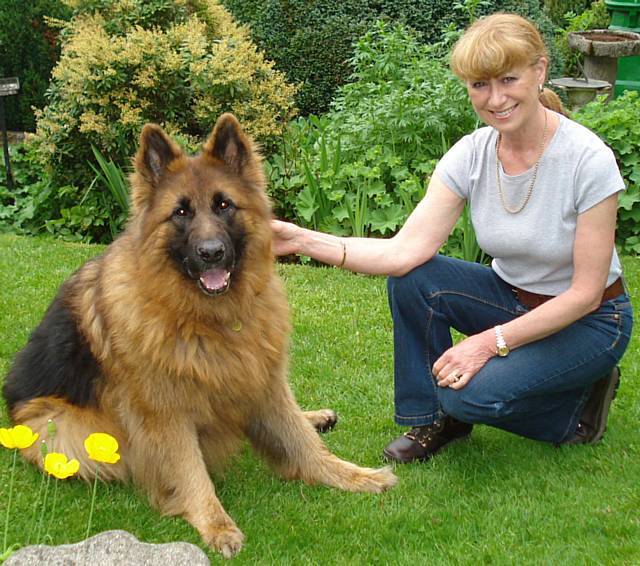 Barbara Mottley with her dog before heading off on one of the walks