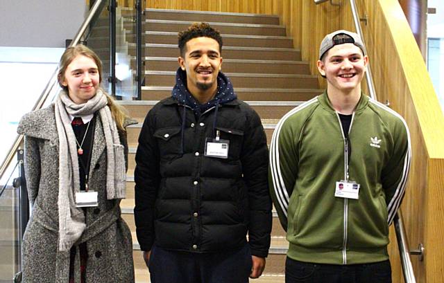 French and sports students at Rochdale Sixth Form College were excited to meet Bastien Hery

