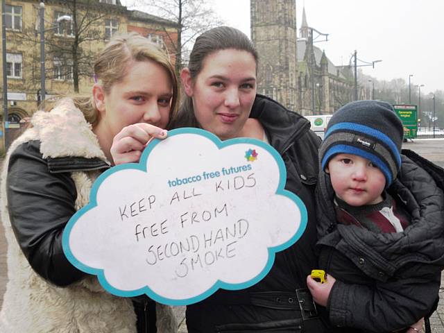 Danielle Faugel (left) with her son Zackary and sister Amy Faugel 