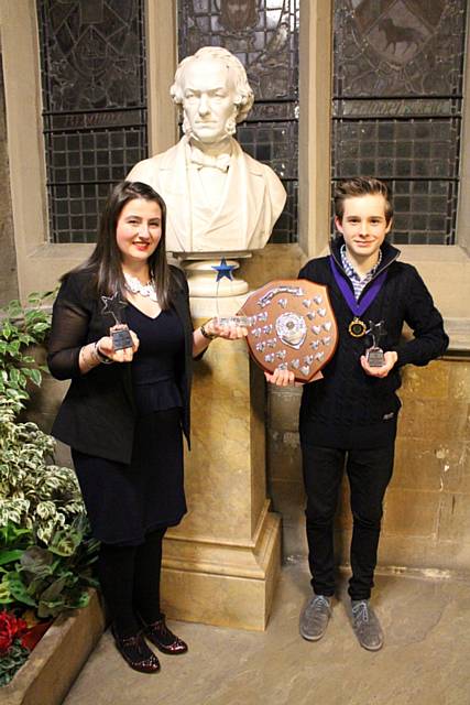 Tabitha Rusden and Ethan Marriott celebrate their election as Deputy MYP and MYP respectively